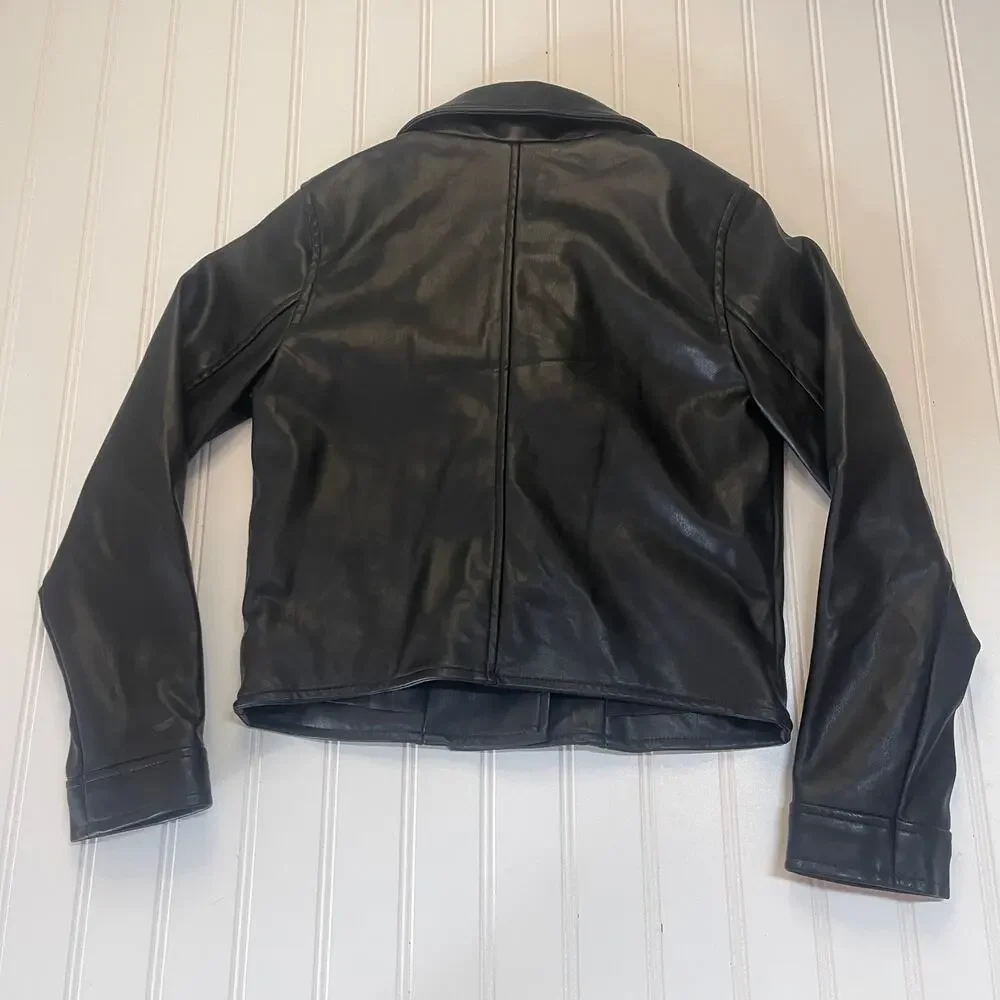 Gap Kids Faux Leather‎ Moto Jacket Size Girls Medium 8/9 READ